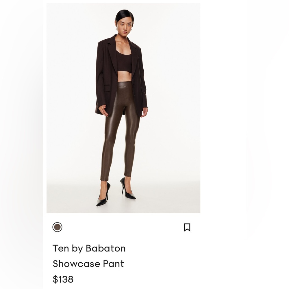 TEN by Babaton Brown leather leggings